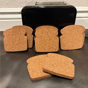 Toast It Coasters Sliced Bread Cork Coaster Trivets Set Of 8 Bakers Diner Gift